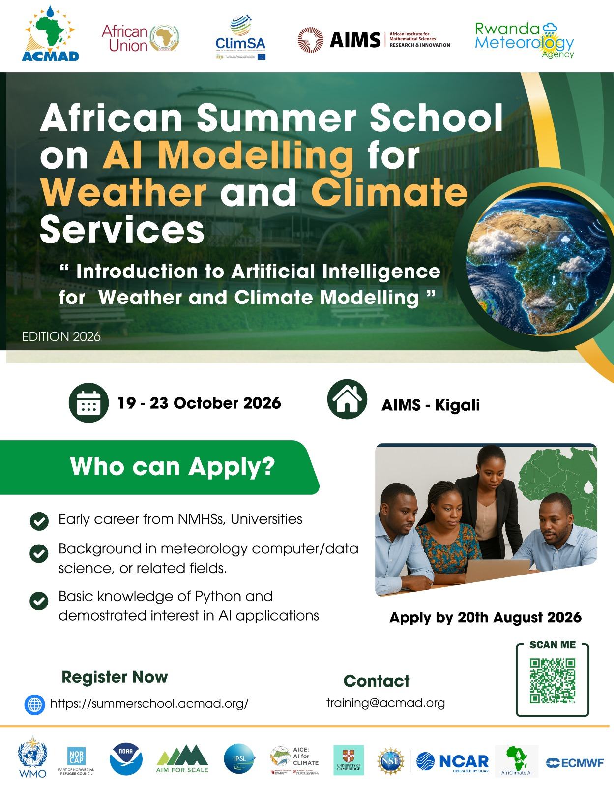 African Summer School on Artificial Intelligence for Weather and Climate Modelling 2026